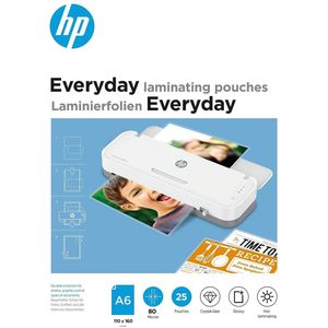 HP 9156 Everyday Lamineerfolies A6 - Lamineerhoezen voor Warm Lamineren - Transparant - 80 Micron - 25 Stuks