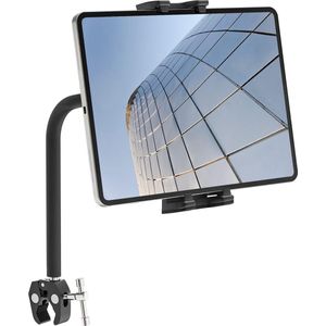 Tablethouder met zwanenhals voor loopband, flexibele tablethouder, lange arm, voor elliptische hometrainer, tablethouder voor iPad Pro Air Mini, tablet van 4,7 tot 12,9 inch
