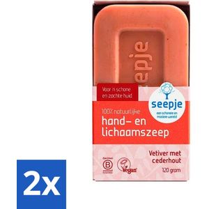 2 x Seepje - Handzeep - Duurzaam & Milieuvriendelijk - Vetiver met Cederhout - 120 gr - Handzeep - Vaste Zeep - Biologische Zeep - Duurzame Zeep - Milieuvriendelijke Zeep