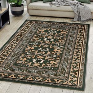 Oriëntaals Vloerkleed 80 x 150 cm - Tapijt voor Woonkamer, Slaapkamer en Eetkamer - Groen - Comfortabel en Duurzaam