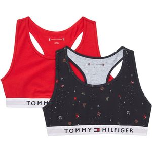 TH - 2-Pack Bralettes - Marine met kerstmotief/Rood - 10/12 jaar