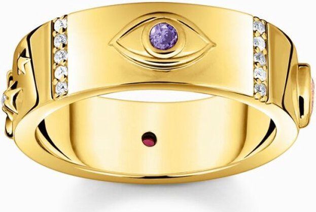 Thomas Sabo - Ring - Veelkleurig - Zilver - Zirkoon - Geel Goud Verguld