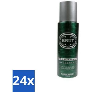24 x Brut Deospray Original Brut 200 ml - Mannen Deodorant - Deodorant Spray - Langdurige Geur - Brut Original - Deodorant 24 Uur