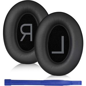 Allecto Plus - Oorkussens voor draadloze hoofdtelefoon, geluidsisolerend schuim, zwart