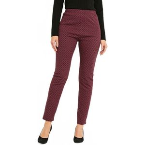 Rechte, taps toelopende broek met jacquard elastische tailleband