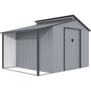 Tuinhuisje met overkapping metaal ""Madras"" - 9.12 m² - 355 x 257 x 237 cm - Grijs