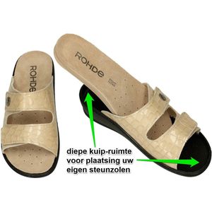 Rohde -Dames - beige - slippers & muiltjes - maat 41