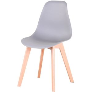 Asaam Set tafel en Stoel- 4 Stoelen & Ronde tafel - Massief Houten Poten- Voor Woonkamer-Eeetkamer- Keuken- Kantoor -Tafel diameter 80 com