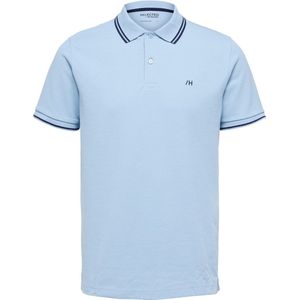 Selected - Heren Polo SS Dante Sport Polo - Blauw - Maat XXL