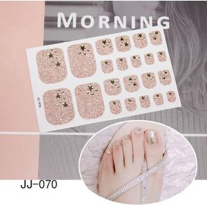 Prachtige Teen Nagel Stickers/ 1 vel , 22 tips + nagelvijlen/ Manicure Teen Nagel stickers,Nageldecoratie,Nagellak,Plaknagels / Nail stickers Goud