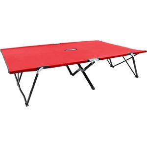 The Living Store Dubbel Kampeerbed - Lichtgewicht Ligbed - 193 x 125 x 40 cm - Draagcapaciteit 240 kg - Rood