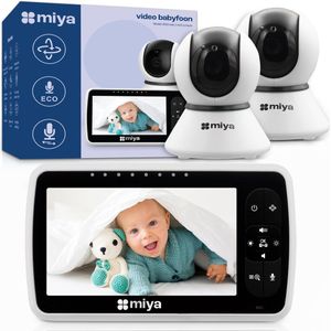 Miya M50 Babyfoon met 2 camera's - Babyfoon met camera - Op afstand bestuurbaar - Video & Audio - Baby monitor
