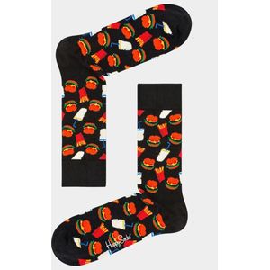 Happy Socks Hamburger Sokken Heren Zwart - Maat 47-51