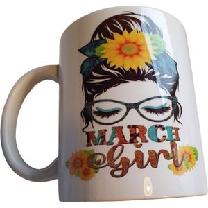 Bedrukte beker - Vrouw - Maand - Verjaardag Quote - Spreuk Girl - Geschenk - Collega - Gepersonaliseerd Cadeau
