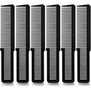 6 stuks zwarte haarkam voor vrouwen en mannen - onbreekbaar en antistatisch - ideaal voor kappers en salons