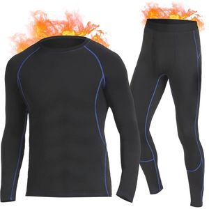 Thermisch ondergoed set voor heren - Fleece gevoerde basislaag voor training, skiën, hardlopen en wandelen