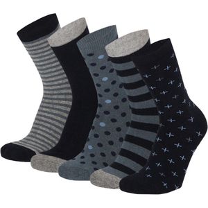 Apollo - Sokken Jongens - Casual Print - Navy Blauw - Maat 31/34 - Kindersokken jongens - Kindersokken - Sokken kind - Kindersokken maat 31 34 - Sokken jongens multipack