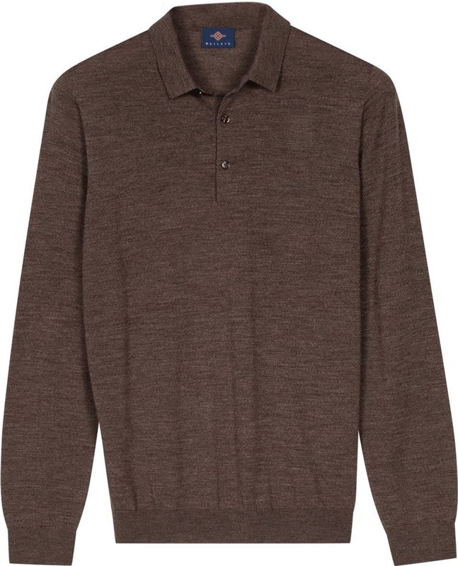 Baileys – Heren – Pullover – Gebreid – Poloshirt – Merinowol – Bruin – 520063-87