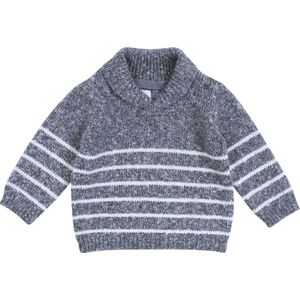 Grijze, gestreepte babytrui van Early Days / 74 cm