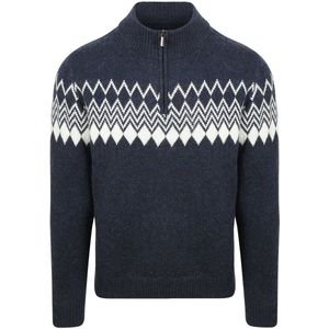 Suitable - Nordic Half Zip - Schipperstrui - Donkerblauw - Wolblend