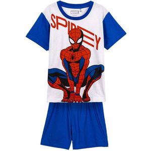 Spiderman Marvel - Short Pyjama - Wit blauw - 100% Katoen - in geschenkendoos. Maat 104 cm / 4 jaar.