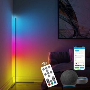 INOLEDS® - Duurzame Minimalistische Smart RGB Vloerlamp - Met App - Tuya Smart - LED Licht - 142cm - Mat Zwart