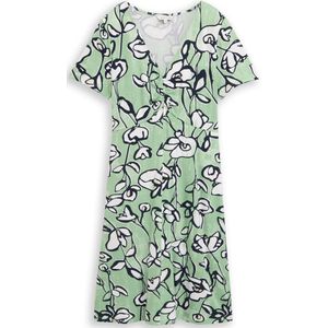 Jurk - Patroon - V-hals - Korte Mouwen - Viscose - Regular Fit