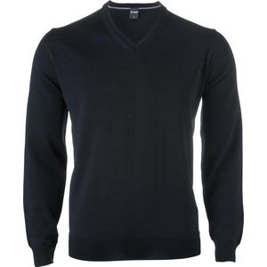 OLYMP modern fit trui wol - V-hals - zwart - Maat: 3XL