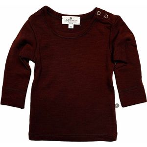 Wollen Baby- en kindertrui / long sleeve shirt – Merinowol - Chocolate fondant- 98