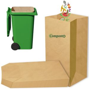 Composto GFT containerzak 240L x 15 stuks | 100% Composteerbaar | Containerzakken 240 liter | GFT afvalzakken | Papieren zakken