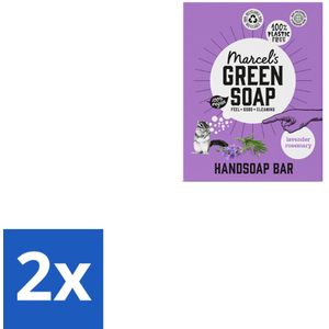 2 x Marcel's Green Soap - Handzeep Bar - Lavendel & Rozemarijn - Zachte verzorging - 90 gr - Handzeep - Zeep Bar - Lavendel - Rozemarijn - Natuurlijke Zeep