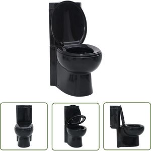 vidaXL Hoektoilet - Keramisch Toilet - Toilet hoekmodel keramisch zwart - Zwart Toilet - Design Toilet - Modern Toilet