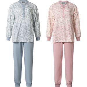 Lunatex - 2 dames pyjama's 124234 - ocean blue en roze - maat XXL