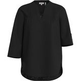 Blouse - Effen - Linnen - Tuniek Kraag - Driekwart Mouw