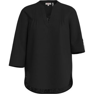 Blouse - Effen - Linnen - Tuniek Kraag - Driekwart Mouw