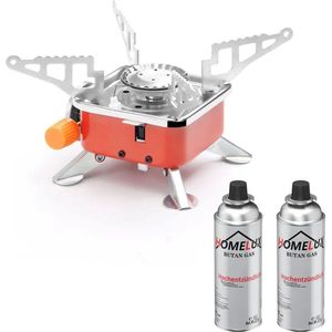 AXR® - Mini Draagbare Kampeerkachel - gas kachel - tent kachel - camping verwarming - Mini Kampeerfornuis - Met Koffer - Buiten - 2 Gasflessen