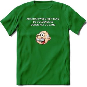 Abraham wees niet bang T-Shirt | Grappig Abraham 50 Jaar Verjaardag Kleding Cadeau | Dames – Heren - Donker Groen - XL