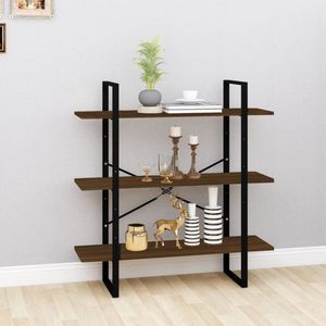 The Living Store Boekenkast Bruineiken - 100 x 30 x 105 cm - Bewerkt hout en metaal