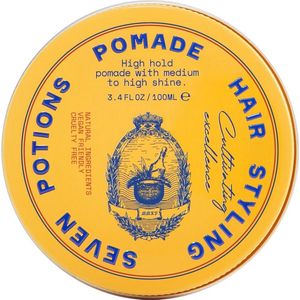 Seven Potions Natuurlijke Pommade voor Mannen — Natuurlijk, Op Waterbasis, Glanzend, Stevige Hold Haarstyling Product — 100% Vegan, Diervriendelijk (100ml)