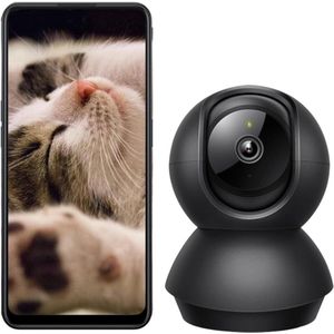 GTB® Huisdiercamera - Babyfoon met Camera - Huisdiercamera met App - Zwart - 9cm x 9cm x 12cm