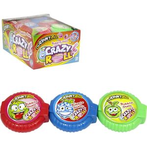 Johny bee crazy roll bubble gum- kauwgom rol 24 stuks