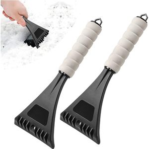Ijskrabber auto, 2 stuks, winterautoruiten, sneeuwschep, accessoires voor auto's, gebruikt voor ijskrabbers voor auto's voorruit achterruit (Zwart))