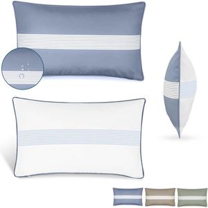 Unyqoos ® Stijlvolle Dubbele Kussenslopen Voor Binnen En Buiten In Trendy Blauw Met Luxe Afwerking