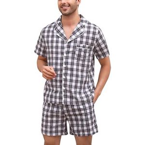 Herenpyjama Korte Zomer Pyjama Katoen Korte Mouwen Nachtkleding Loungewear voor Zomer