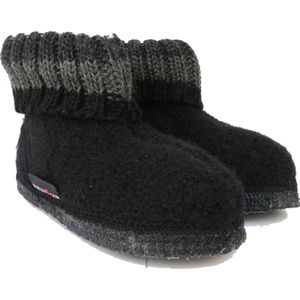 Haflinger Paul Pantoffels kleur Zwart - Maat 25 - 100% wolvilt