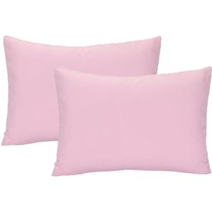 Tweedelige kussensloopset voor baby en peuter - kussensloop voor peuter - reiskussensloop - zacht en ademend envelopdesign - unisex - beddengoed - wieg - 49 x 36 cm - machinewasbaar -Roze