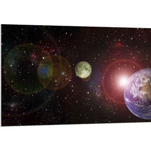 PVC Schuimplaat- Ruimte - Sterren - Aarde - 120x80 cm Foto op PVC Schuimplaat
