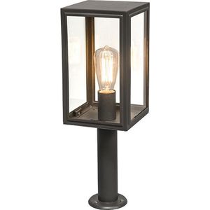 QAZQA sutton - Landelijke Staande Buitenlamp | Staande Lamp voor buiten - 1 lichts - H 500 mm - Donkergrijs - Buitenverlichting