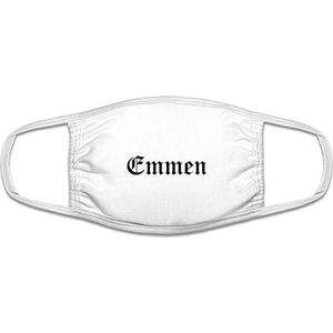 Emmen mondkapje | gezichtsmasker | bescherming | bedrukt | logo | Wit mondmasker van katoen, uitwasbaar & herbruikbaar. Geschikt voor OV