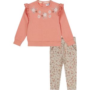 Dirkje meisjes kleding set: Sweater Mauve en Broek Bloem maat 98